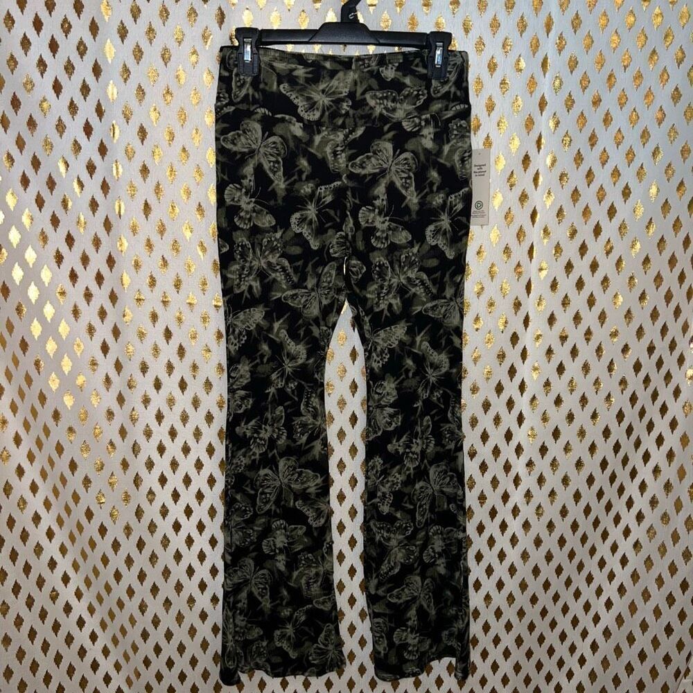 NWT 90s style butterfly ribbed flared leggings size M - Picture 3 of 6